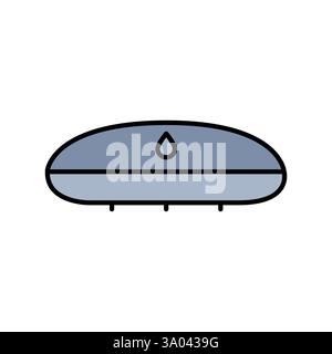 Flood Sensor color line icon. Vector isolated element. Editable stroke. Stock Vector