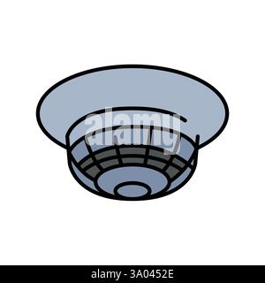 Smoke detector color line icon. Vector isolated element. Editable stroke. Stock Vector
