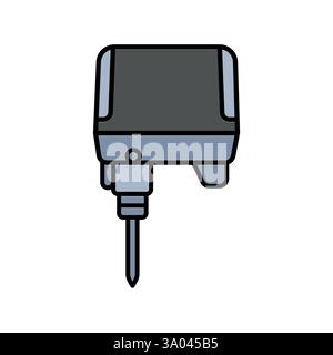 tamper-proof switch color line icon. Vector isolated element. Editable stroke. Stock Vector