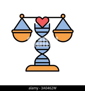 Bioethics color line icon. Vector isolated element. Editable stroke. Stock Vector