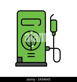 Biofuel color line icon. Vector isolated element. Editable stroke. Stock Vector