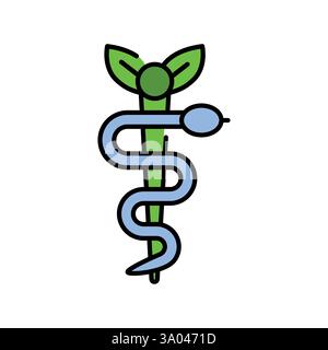 Biomedicine color line icon. Vector isolated element. Editable stroke. Stock Vector