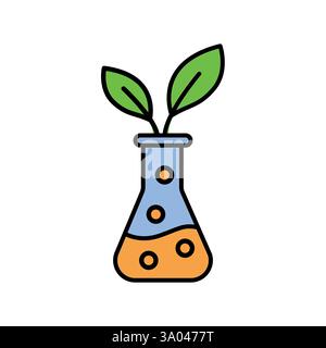 Biopharmaceuticals color line icon. Vector isolated element. Editable stroke. Stock Vector