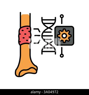 Tissue engineering color line icon. Vector isolated element. Editable stroke. Stock Vector