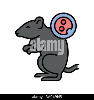 Transgenic organisms color line icon. Vector isolated element. Editable stroke. Stock Vector