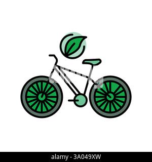 Bicycle color line icon. Vector isolated element. Editable stroke. Stock Vector