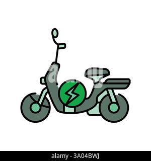 Electric transport flat icon. Vector isolated element. Stock Vector