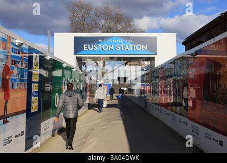 HS2 Euston station where work was paused on March 9th 2023 due to inflationary pressure & the need to find a more affordable design, north London, UK. Stock Photo