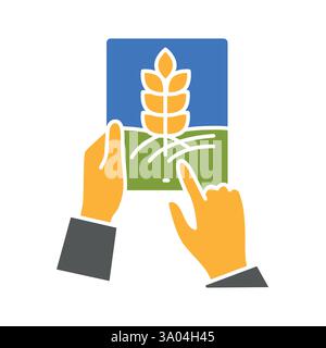 Agro Forecasting black line icon. Smart agriculture. Vector isolated element. Editable stroke. Stock Vector