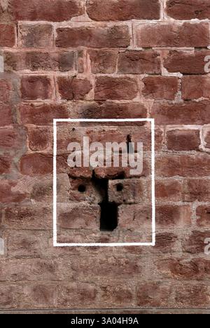Bullet marks visible on preserved wall at Jallianwala or Jalianwala Bagh, Amritsar, Punjab, India, Asia Stock Photo