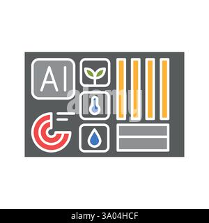 Agroanalytics flat icon. Smart agriculture. Vector isolated element. Stock Vector