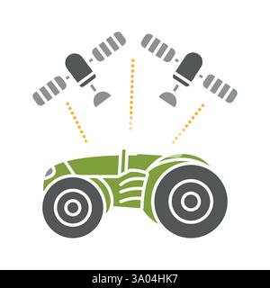 High-Precision Agriculture black line icon. Smart agriculture. Vector isolated element. Editable stroke. Stock Vector