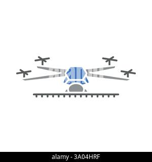 Drone flat icon. Smart agriculture. Vector isolated element. Stock Vector