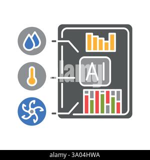 IOT flat icon. Smart agriculture. Vector isolated element. Stock Vector
