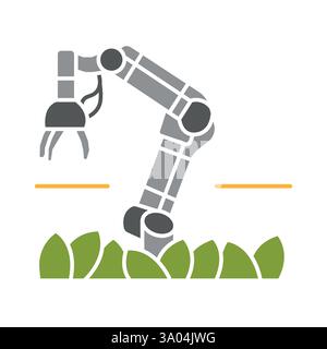 Agribot flat icon. Smart agriculture. Vector isolated element. Stock Vector