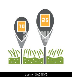 Agroanalytics black line icon. Smart agriculture. Vector isolated element. Editable stroke. Stock Vector