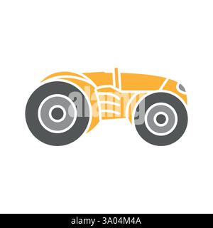 Smart tractor flat icon. Smart agriculture. Vector isolated element. Stock Vector