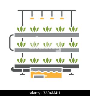 Vertical greenhouses black line icon. Smart agriculture. Vector isolated element. Editable stroke. Stock Vector