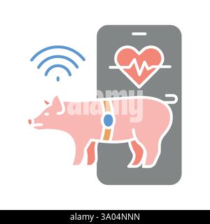 Biometric Sensors flat icons set. Vector isolated element. Stock Vector