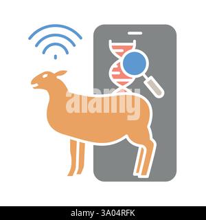 Genetic Analysis flat icon. Vector isolated element. Stock Vector