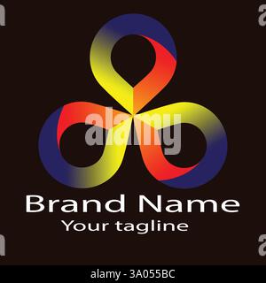 Professional Unique Latest logo design with different designs of the same shape For business company. Color editable. Stock Vector