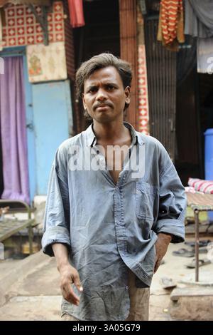 Man in Kamathipura, Bombay Mumbai, Maharashtra, India, Asia Stock Photo