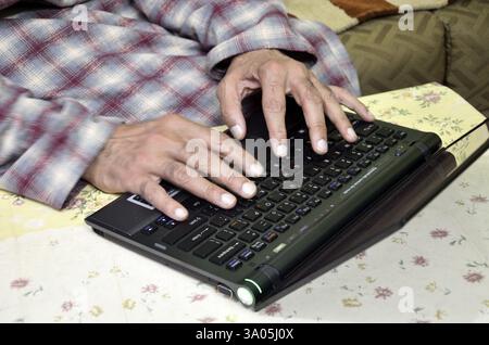 Man Working on Laptop MR#704 Jodhpur Rajasthan India Asia Stock Photo