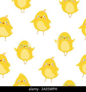 Easter seamless pattern. Chicken character. Vector illustration EPS10 Stock Vector