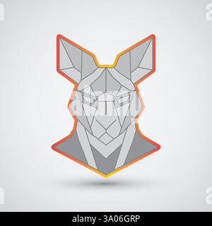 Modern kangaroo logo can be used for company logo or clothing geometric design Stock Vector