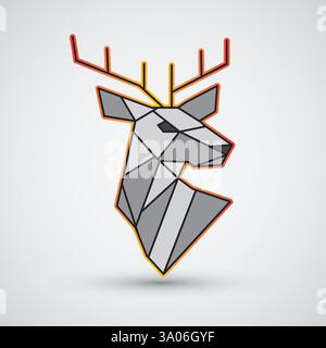 Modern deer logo can be used for company logo or clothing geometric design Stock Vector