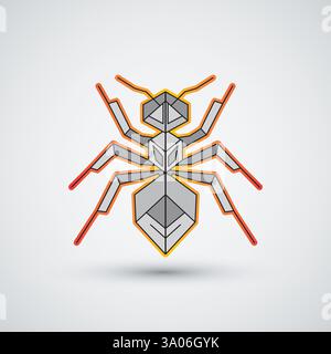 Modern ant logo can be used for company logo or clothing geometric design Stock Vector