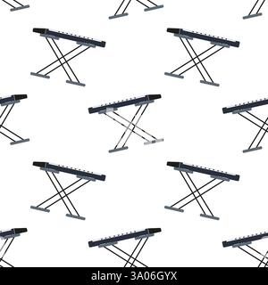 Digital keyboard pattern design for creative projects and music themes Stock Vector