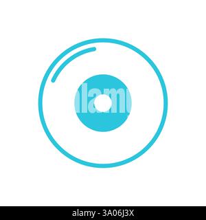 Simple Optical Disc icon, CD, DVD. Isolated on white. Blue icon set. Stock Vector