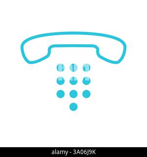 Communication Dial Pad Icon isolated on white background.  From blue icon set. Stock Vector