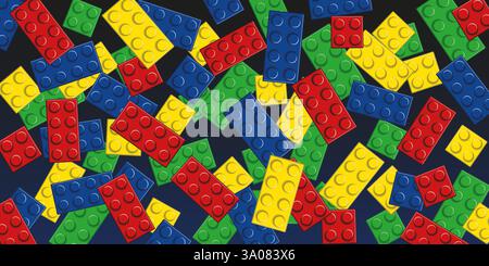 Brick toys block vector background Stock Vector