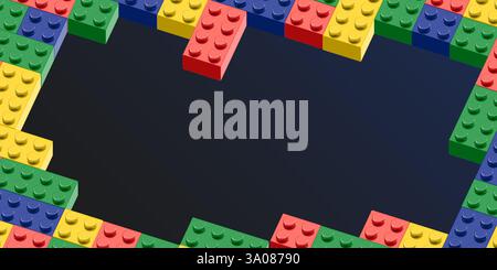 Brick toys block vector background Stock Vector