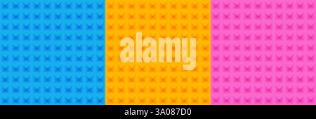 3D background collection. Blue, yellow and pink square Stock Vector