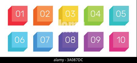 Vector number bullet point collection Stock Vector