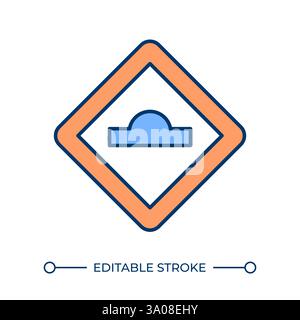 Speed bumps road sign RGB color icon Stock Vector