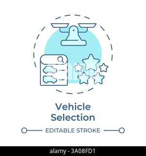 Vehicle selection soft blue concept icon Stock Vector