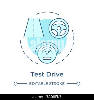 Test drive soft blue concept icon Stock Vector