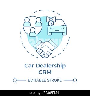 Car dealership crm soft blue concept icon Stock Vector