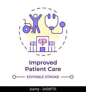 Improved patient care multi color concept icon Stock Vector