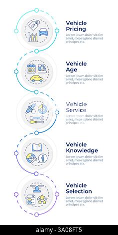 Vehicle evaluation infographic design template Stock Vector