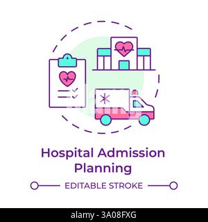 Hospital admission planning multi color concept icon Stock Vector