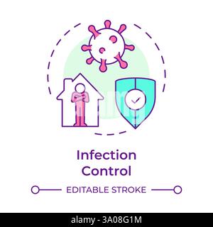 Infection control multi color concept icon Stock Vector