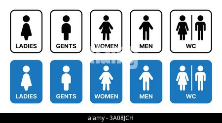 Toilet icons symbol set. WC icon collection vector illustration. Stock Vector