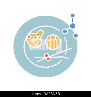 molecular cuisine flat icon. Vector isolated element. Stock Vector