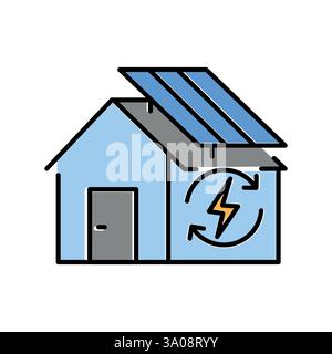 Energy efficiency color line icon. Vector isolated element. Editable stroke. Stock Vector