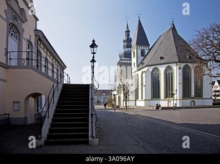 The town hall with the large St Mary's Church in Lippstadt, North Rhine-Westphalia, Germany, Europe Stock Photo